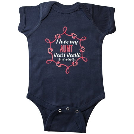 

Inktastic I Love My Aunt Heart Health Awareness Gift Baby Boy or Baby Girl Bodysuit