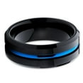 thumbnail image 2 of Blue Tungsten Ring,Engagement Ring,Black Tungsten Ring,Anniversary Ring,Unique Tungsten Ring,Comfort Fit Ring, 2 of 4