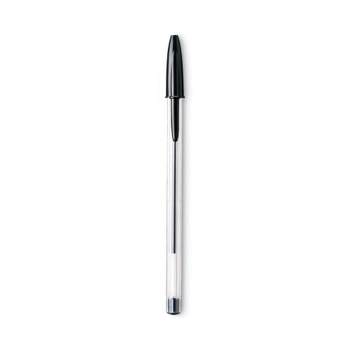 New BIC Cristal Xtra Smooth Stick Ballpoint Pen, 1mm, Black Ink, Clear Barrel, Dozen,Each