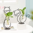 thumbnail image 6 of Desktop Glass Planter Vase Holder, Metal Cat Plant Terrarium Stand for Plants Creative Decorations for Home Patio Lawn Garden, 6 of 6