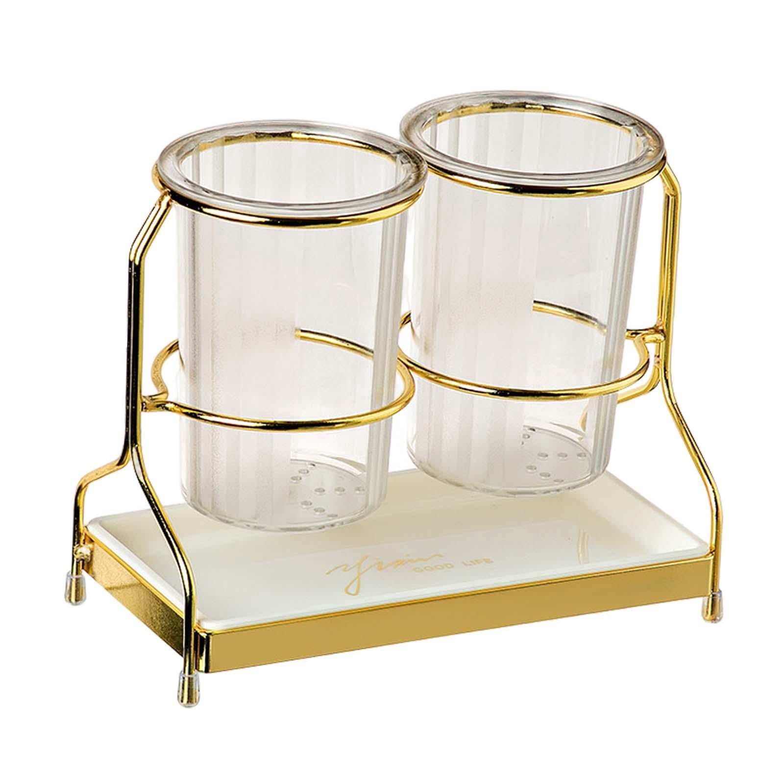 Fiocias Kitchen Utensil Holder Handy Utensil Pot 2 Cup Utensil Organizer Cooking Utensil Clear