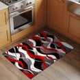 thumbnail image 2 of Red Gray Stripes Front Door Rugs 2x3 ft Abstract Art Modern Geometric Curve Small Rug for Entryway Non Slip Washable Bathroom Door Mat Absorbent Floor Mat for Indoor Entrance, 2 of 9