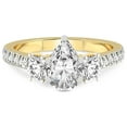thumbnail image 3 of 1 Carat IGI Certified Pear Shape Lab Grown Diamond Engagement Ring | 14K Yellow Gold | Tiara Three Stone Lab Diamond Ring | FG-VS1-VS2 Quality Friendly Diamonds, 3 of 5