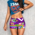 thumbnail image 3 of Lsque Geometry Dash Pattern High Waisted Biker Shorts for Women-Tummy Control Fitness Athletic Workout Running Yoga Gym Shorts,Moisture-Wicking-Large, 3 of 9