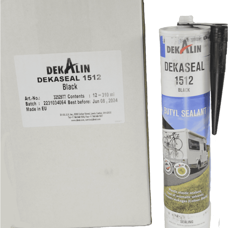 DEKALIN Dekaseal 1512 Liquid Butyl 310ml Cartridge Plastic-Elastic Black  Sealant / Adhesive 1 Tube