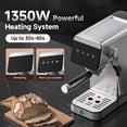 thumbnail image 6 of Sunmaki Espresso Machine 20 Bar Stainless Steel Coffee Machines with LED Touch Screen Powerful Steam Wand, Removable Water Tank, for Cappuccino, Latte, 6 of 9