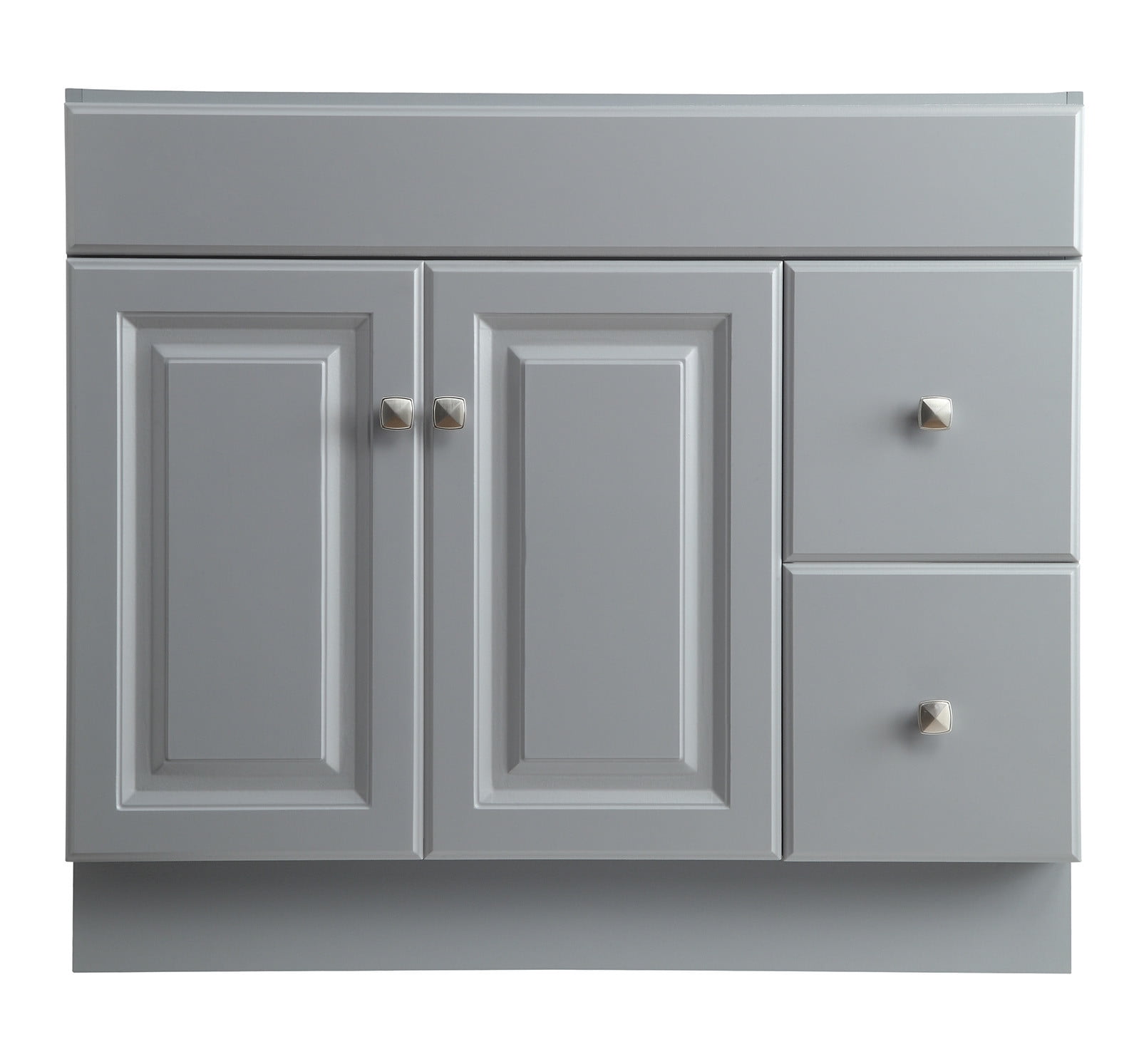 Design House Wyndham 36" Solid Wood Ready to Assemble 2-Door and 2-Drawer Bathroom Vanity Cabinet, Gray