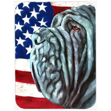 

Neapolitan Mastiff Usa Patriotic American Flag Glass Cutting Board Large