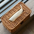 thumbnail image 4 of Paper towel box living room home simple imitation rattan knitting paper box woven tissue box tissue tube paper towel set 22*13*9cm Brown, 4 of 5