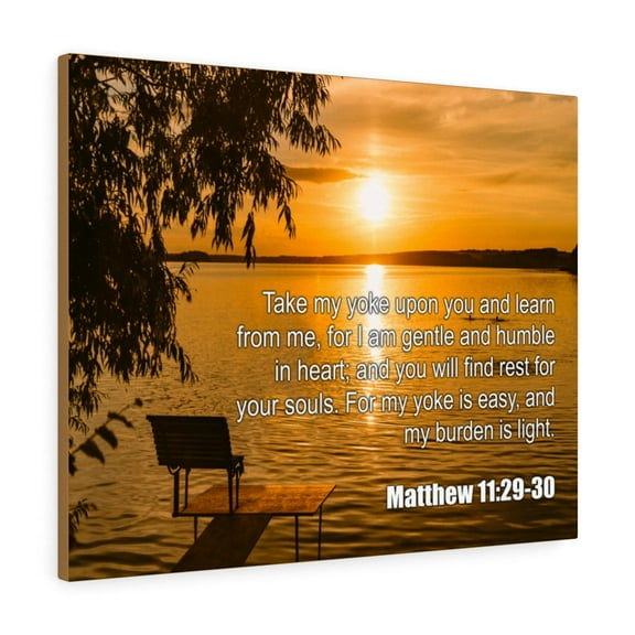 Scripture Walls Take My Yoke Matthew 11:29-30 Bible Verse Canvas Christian Wall Art Ready to Hang Unframed