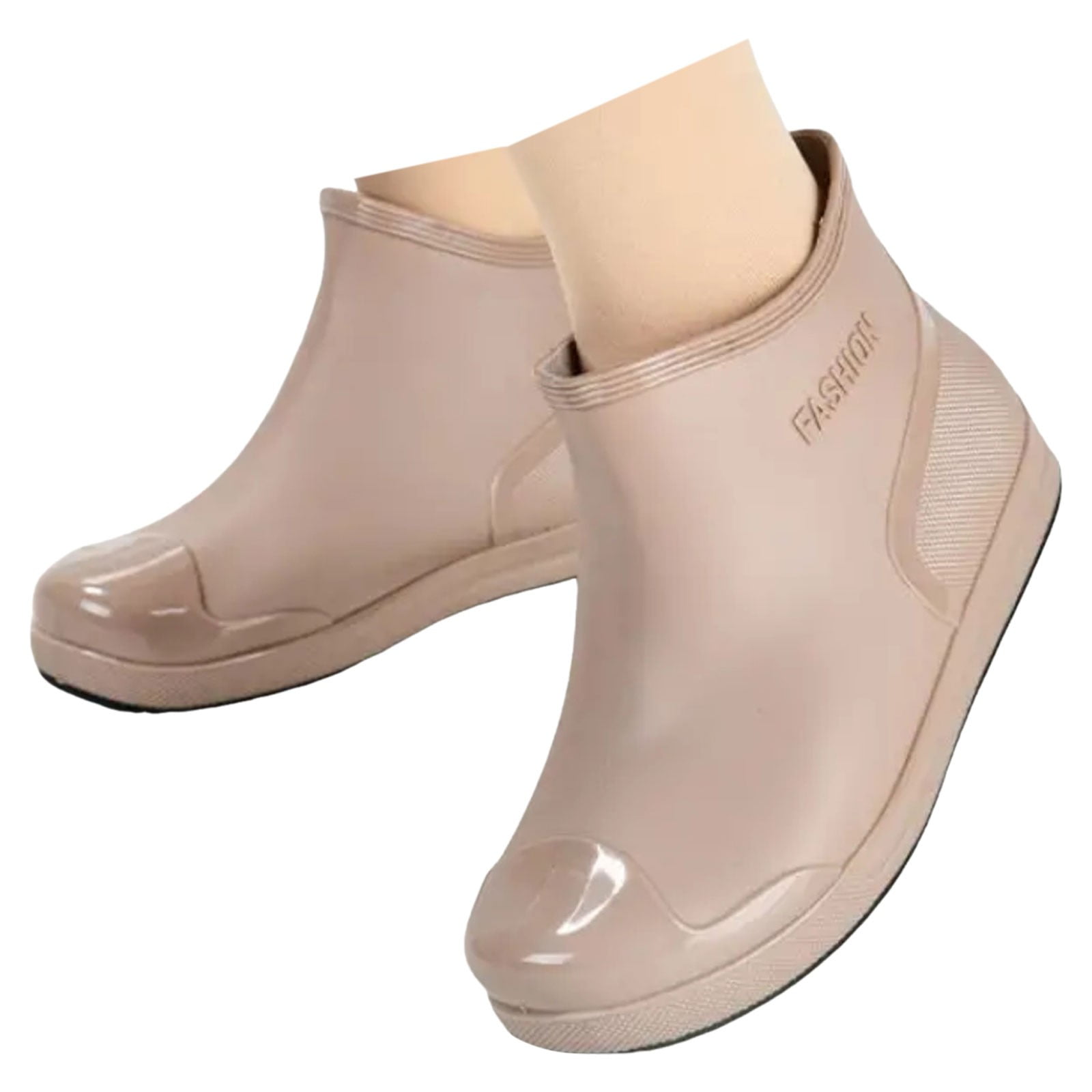 YLYL Women's Fashion Rain Boots Low Cut Short Tube Water Shoes with Non Slip Soles Warm Water Proof Rubber Boots