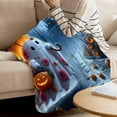 thumbnail image 5 of Fleece Blanket Polyester, Blanket A Halloween Blanket (Multi-color-26*12*10), 5 of 8