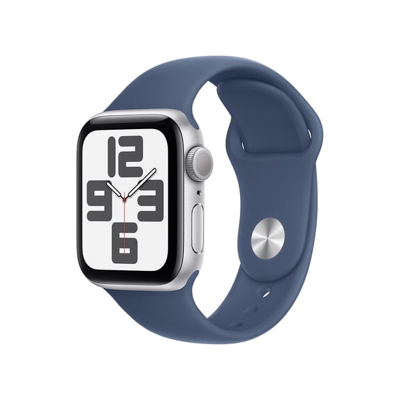 (Open Box) Apple, Watch SE, 2nd Generation 2024 (GPS), Silver Aluminum Denim Sport Band/40mm - S/M, 1 Each, 1