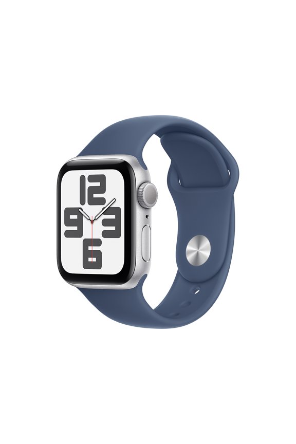 (Open Box) Apple, Watch SE, 2nd Generation 2024 (GPS), Silver Aluminum Denim Sport Band/40mm - S/M, 1 Each, 1