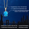 thumbnail image 2 of Gem Stone King 14K Yellow Gold Simulated Blue Opal Pendant Necklace | 0.56 Cttw | Gemstone October Birthstone | Oval Cabochon 9X7MM | Gold Necklace for Women | With 18 inch Gold Chain, 2 of 6