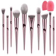 thumbnail image 1 of Conjunto de Brochas Maquillaje Malubero 10 Piezas Color Rosa, 1 of 3