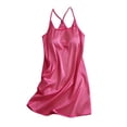 thumbnail image 5 of Frostluinai Womens Racerback Satin Chemise Nightgown Lingerie Long Slip Dress V Neck Camisoles Mini Dresses Sleepwear Nightdress S-XXL, 5 of 8