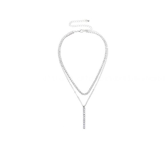 Collier Chaîne Mode et simple, Collier Pendentif Verrou Personnalisé Barre Argentée Ensemble Egirl Longue Chaîne Multicouche Collier punk pour Hommes et Femmes. (Style 15)