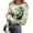 Cyan, variant on Womens Christmas Snowflake Printed Long Sleeve Base Layer Rib Knit Look Fitted Crewneck Pullover Sky Blue M
