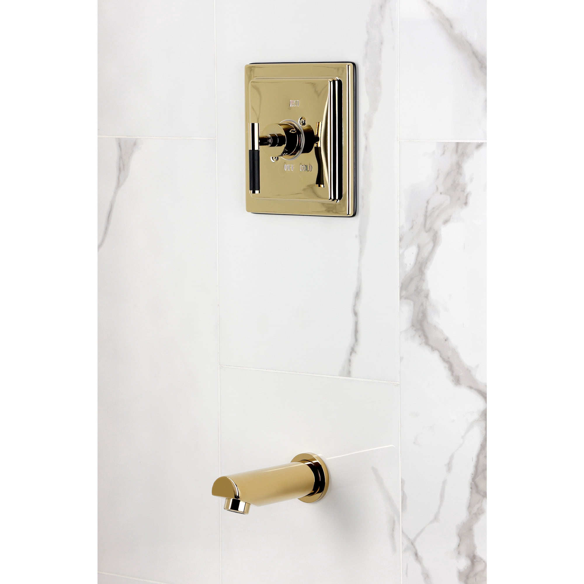 Kingston Brass KB8652CKLTO Kaiser Single-Handle Pressure Balanced Tub Faucet in Polished Brass
