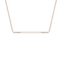 ANGARA Natural & Baguette Diamond Horizontal Bar Pendant in 14K Rose Gold for Women (Size-2.5x1.2mm| Color-I-J| Clarity-I1-I2) | Anniversary, Jewelry Gift for Women | Natural Diamond Necklace