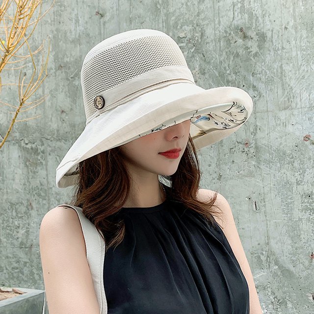 Sombrero de pescador de ala grande para mujer, moderno, estilo japonés, estilo coreano, sombrero para el sol que combina con todo, sombrero para el sol de playa, sombrero de lavabo para verano