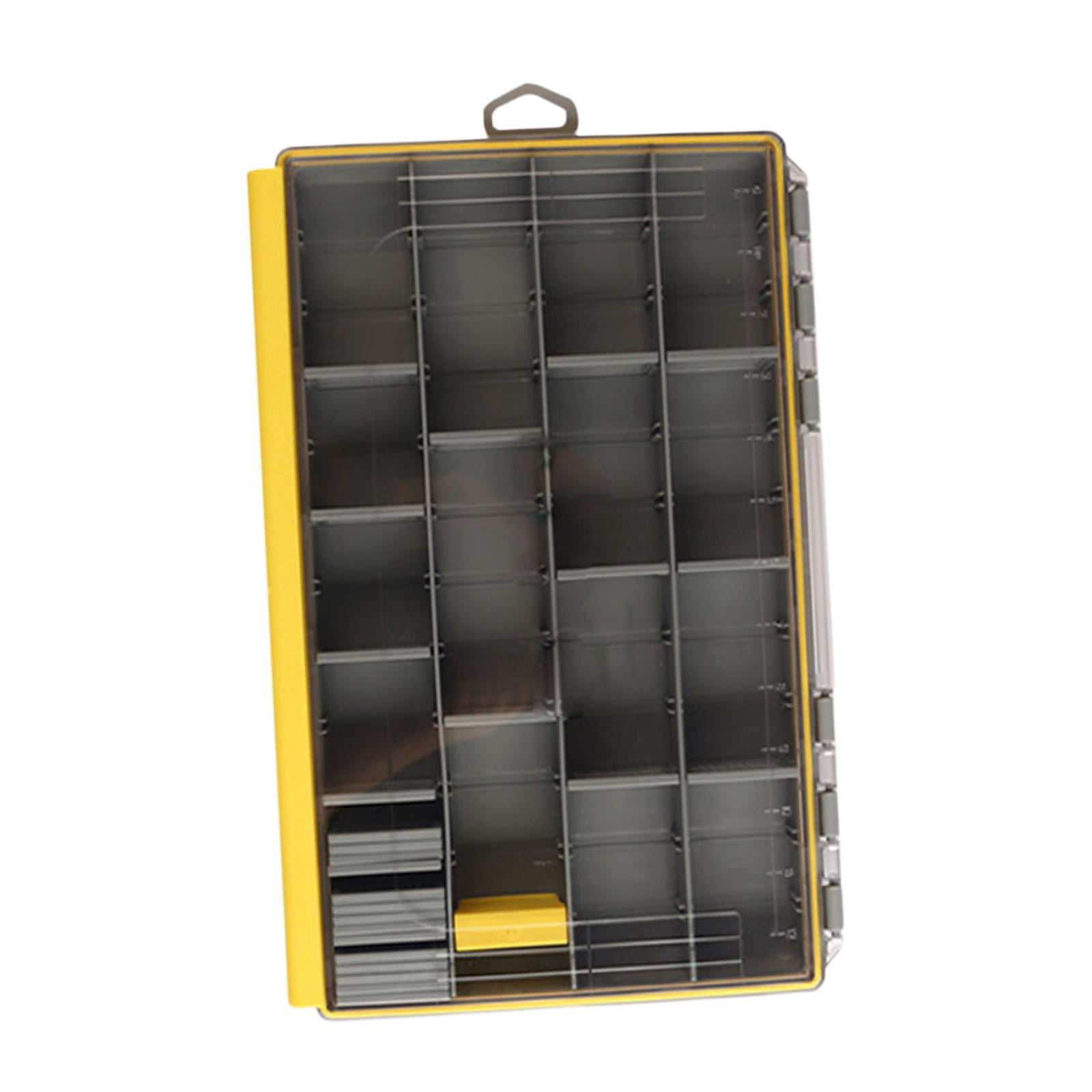 Wswqop Fishing Tackle Box Lightweight Multi Grids Lure Box Convenient Storage Container 27.5x18x4.5cm