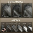 thumbnail image 3 of Ophanie 12 Inch Coverage High Pressure Rain Shower Head Combo - Wide Rainfall & 5 Modes Handheld Showerhead, Dual Anti-Clog Nozzles for Ultimate Shower Experience, Black, 3 of 6