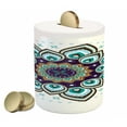 thumbnail image 1 of Mandala Piggy Bank, Boho Lotus Flower Microcosm Motif Unique Retro Theme, Ceramic Coin Bank Money Box for Cash Saving, 3.6" X 3.2", Purple Brown and Teal, by Ambesonne, 1 of 4