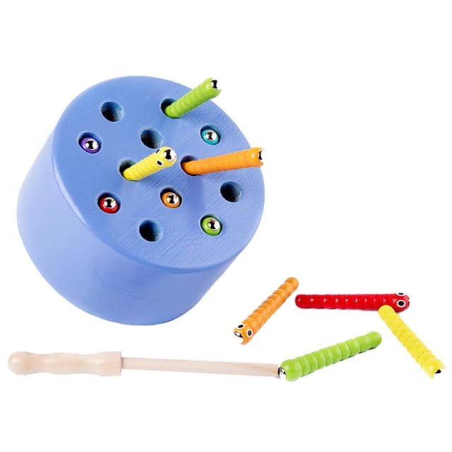 Juguete Educativo Para Edades Tempranas, Juguete Magnético Para Atrapar Insectos, Juego De Captura De Gusanos De Madera, Juego Colorido Para Atrapar Insectos, Juguete Para Niños, Hogar, Guardería Serendint FN003330-02