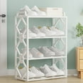 thumbnail image 6 of Shoe Rack 4 Tier Long Storage Organizer Wide Plastic Shoe Shelf for Closet Entryway （White）, 6 of 6