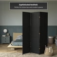 thumbnail image 6 of Red Lantern 7 ft. Tall Woven Fiber Folding Screen - Black - 3 Panel, 6 of 6