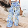 thumbnail image 2 of kaondbfi Womens Pants Wide Leg High Waisted Adjustable Trousers with Pockets Casual Lightweight Summer Casual Pants for Women, 2 of 9