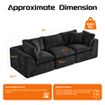 thumbnail image 3 of 108'' Chenille Sectional Sofa, Modern Boneless Cloud Couch with Deep Seat, 3 Seater Modular Sofa for Living Room, No Assembly Required, Black, 3 of 8