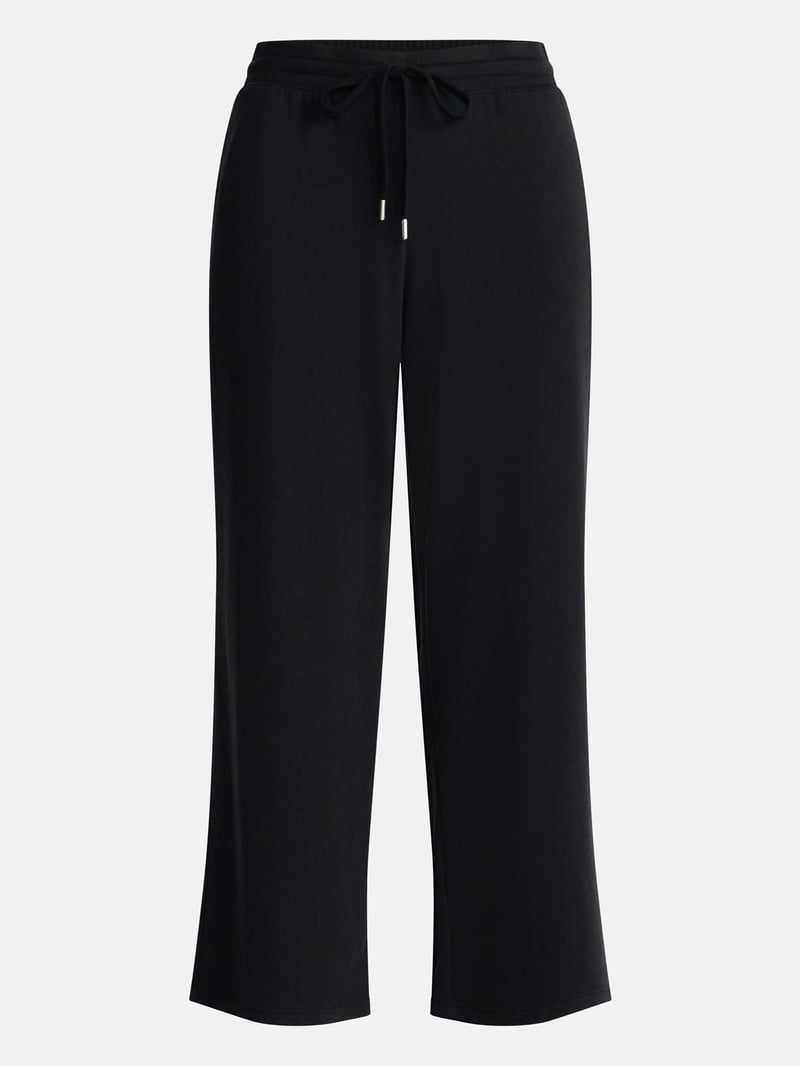 Joyspun Women's French Terry Knit Sleep Capri Pants, 25” Inseam