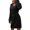 Black, variant on Women's V Neck Shoulder Drop Sweater Dress Long Sleeve Waistband Woolen Knitted Dress Autumn Winter Fashion Casual Comfortable