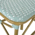 thumbnail image 4 of Wicker and Aluminum Outdoor 29.5 Inch French Barstools (Set of 2), Light Teal, White, and Bamboo Print Finish, 4 of 8