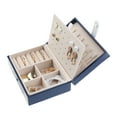 thumbnail image 3 of Unique Bargains Travel Jewelry Box Small Portable PU Leather Jewelry Organizer Storage Navy Blue, 3 of 7