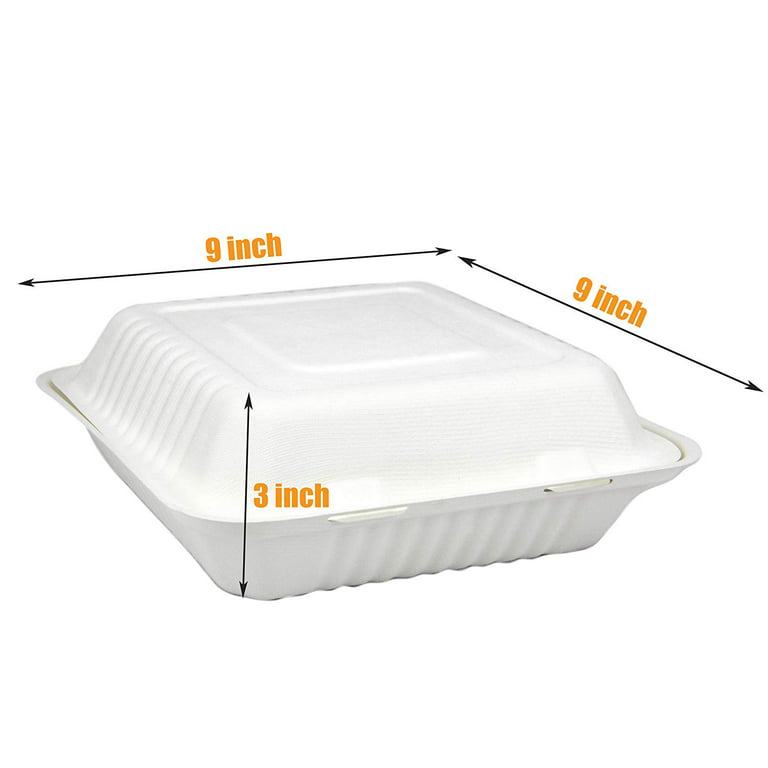 Clamshell Take Out Food Containers, [9 * 6 75-Pack] Disposable to