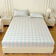 thumbnail image 4 of Double Bed Fitted Sheet 6.56FT Non Slip Stay In Place All Inclusive Mattress Protector Four Way Stretch Fabric Wrinkle Fade Bed Cover for Bedroom Guest Room Double Mattress Home Bedding Daily Use, 4 of 6