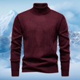 thumbnail image 2 of Men's Warm Lined High Neck Sweater Coat Soft Knit Pullover Casual Winter Thermal Underwear Top For Cold Weather Men Casual Dress Sweater Long Sleeve Hoodie Mens Long Hooded Sweatshirt, 2 of 4
