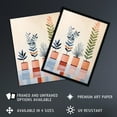 thumbnail image 2 of Row of Leafy Potted Plants Pastel Colour Pink Blue Green Botanical Oil Painting Large Wall Art Poster Print Thick Paper 18X24 Inch, 2 of 5