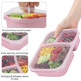 thumbnail image 2 of Paquete de 4 fiambreras Bento con compartimentos de paja de trigo, recipientes de plástico para almacenamiento de alimentos, aptos para microondas y lavavajillas, 2 of 5