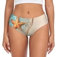 thumbnail image 1 of Balery Starfish On The Sand Beach Ropa Interior de Algodón para Mujer con Dibujo – Braguitas Cómodas y Elásticas, Estilo Clásico-4X-Large, 1 of 6