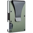 thumbnail image 1 of Cartera de metal minimalista con clip para billetes - Tarjetero de aluminio delgado con bloqueo Rfid frontal, 1 of 5
