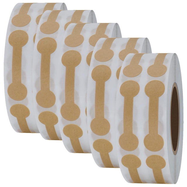 Etiquetas Adheribles para Joyeria GlamTagBrown 5 Rollos con 2500 Etiquetas 4.2x1.1cm Marrón.
