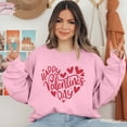 thumbnail image 4 of Wycnly Womens Valentine's Day Sweatshirt Crewneck Sweatshirt for Women Happy Valentine's Day Trendy Letter Print Pullover Sweater Ladies Girls Spring Loose Long Sleeve Tops, 4 of 6