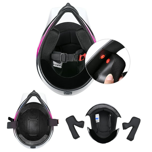 AHR H VEN12 Youth DOT Motocross Helmet and Goggles Set Clear Lens ATV MX Off road Kids Pink M