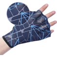 thumbnail image 3 of Guante acuático para adultos, guantes de natación palmeados con dedos abiertos, pala de entrenamiento acuático de nailon elástico, guante de natación ajustable, 3 of 5