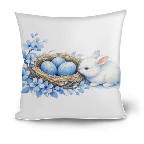 Weloille Easter Style Pillowcase 1.44 x 1.44 ft, Soft Breathable Pillow Cover Without Insert, Skin-Friendly Decorative Pillowcase for Sofa Bed Living Room Bedroom Home Holiday Decoration